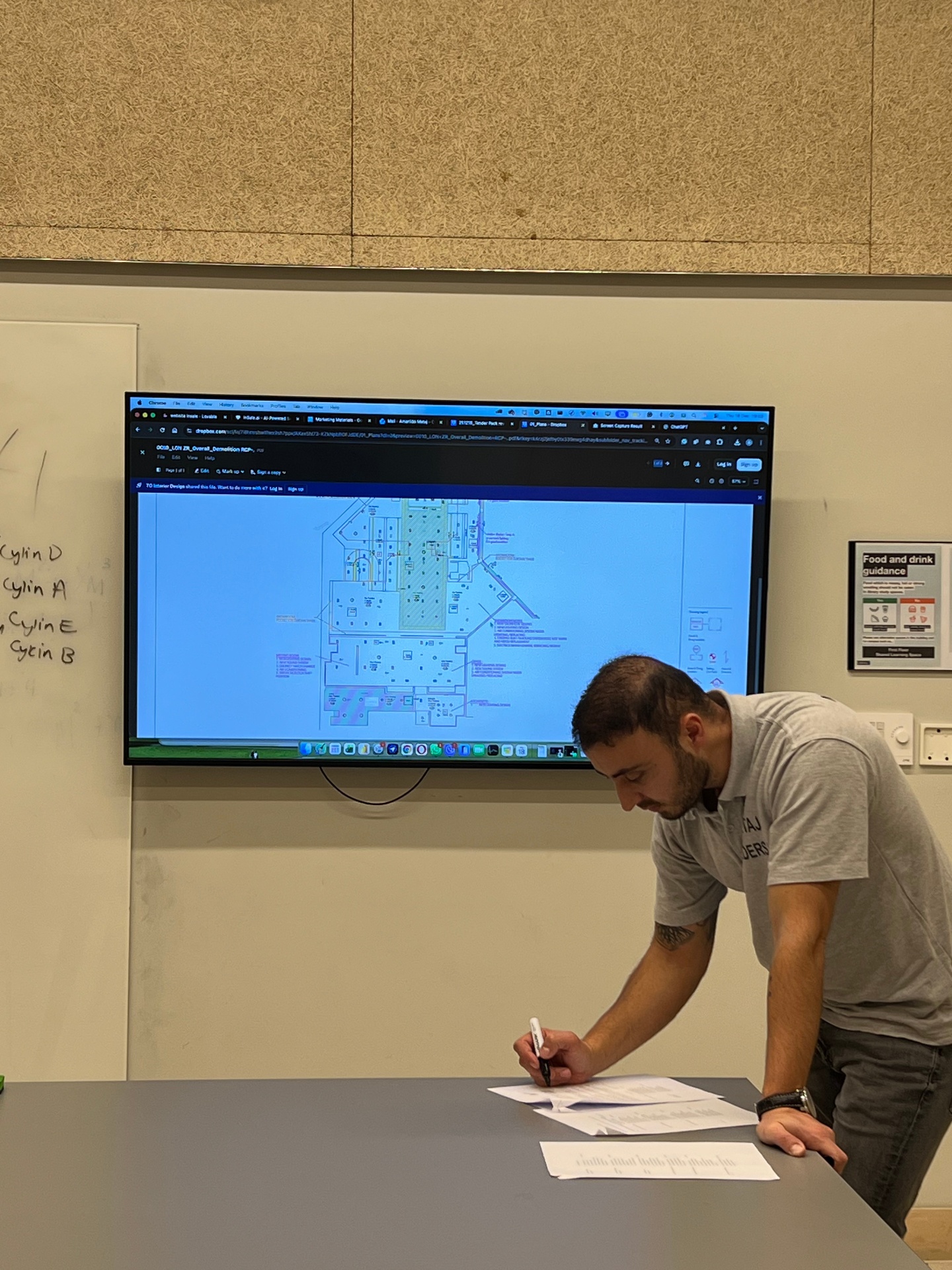 Amarildo Metaj marking up site plans